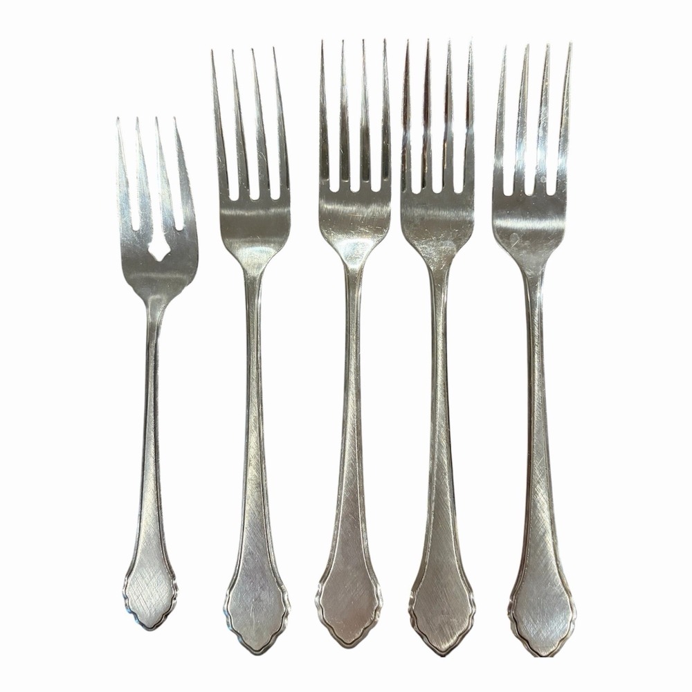 Oneida SUMMER MIST Wm A Rogers AUTUMN GLOW Deluxe Ltd Stainless Dinner Fork 4 +1